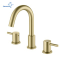 Aquacúbico Cupc de 8 pulgadas Goldia de baño de oro de 8 pulgadas 3 oritos extendidos con válvula y mangueras de suministro de agua Cupc